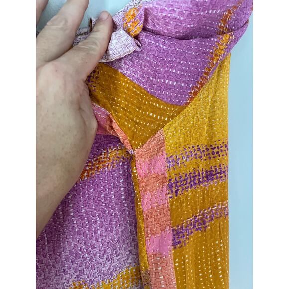 Vintage Jams World Abstract Floral Patchwork Dress Size XL Hawaiian Boho Hippie - Picture 5 of 10